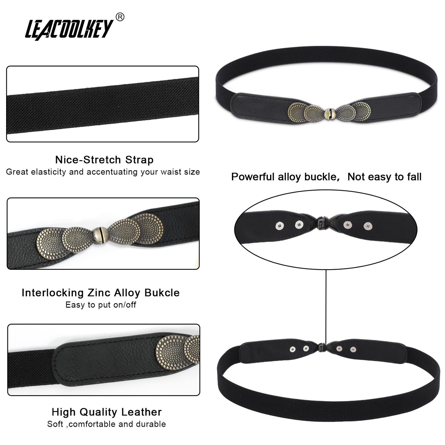 Skinny Elastic Waist Belt Stretch Cinch Belt Thin Belt