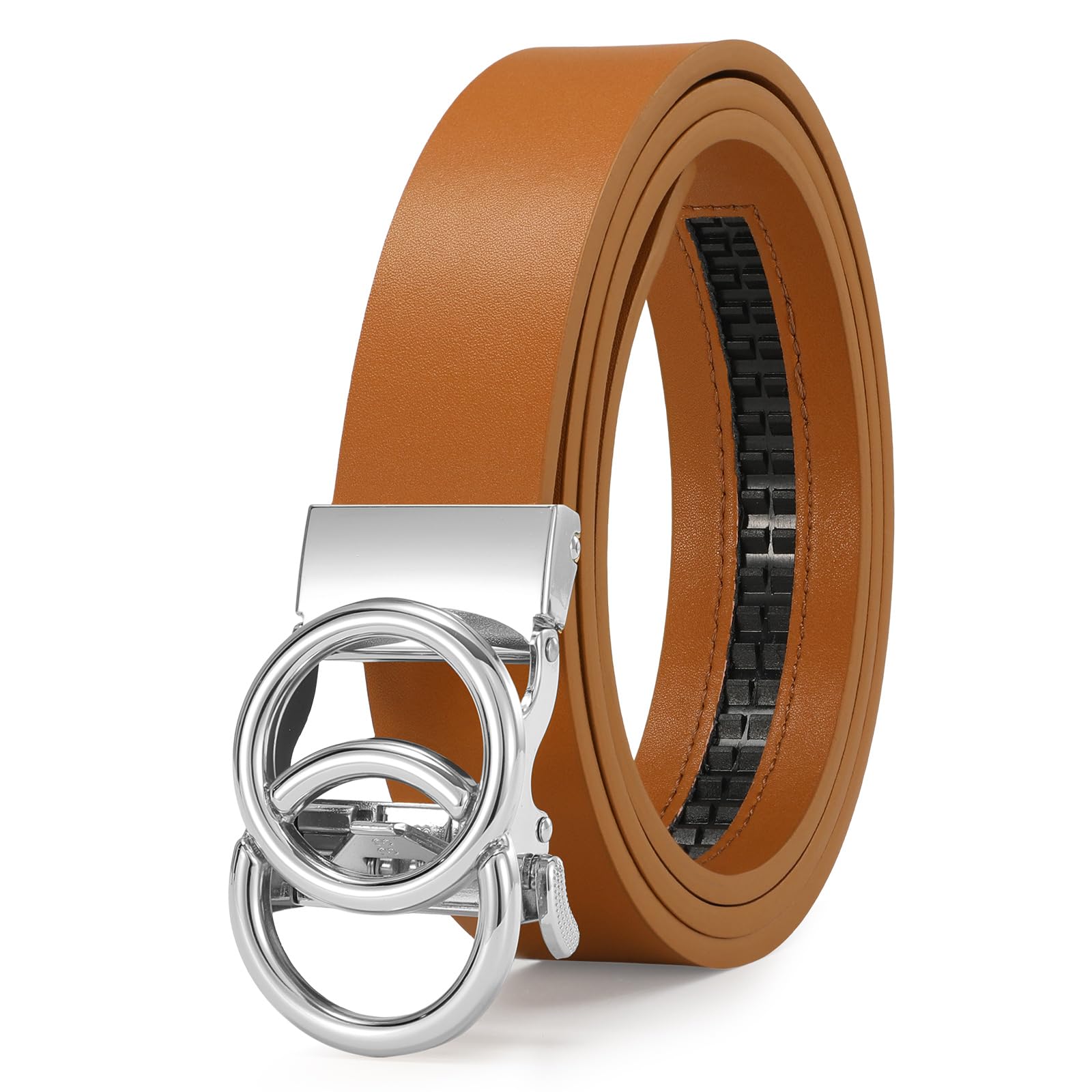 Automatic Sliding Ratchet Leather Belt