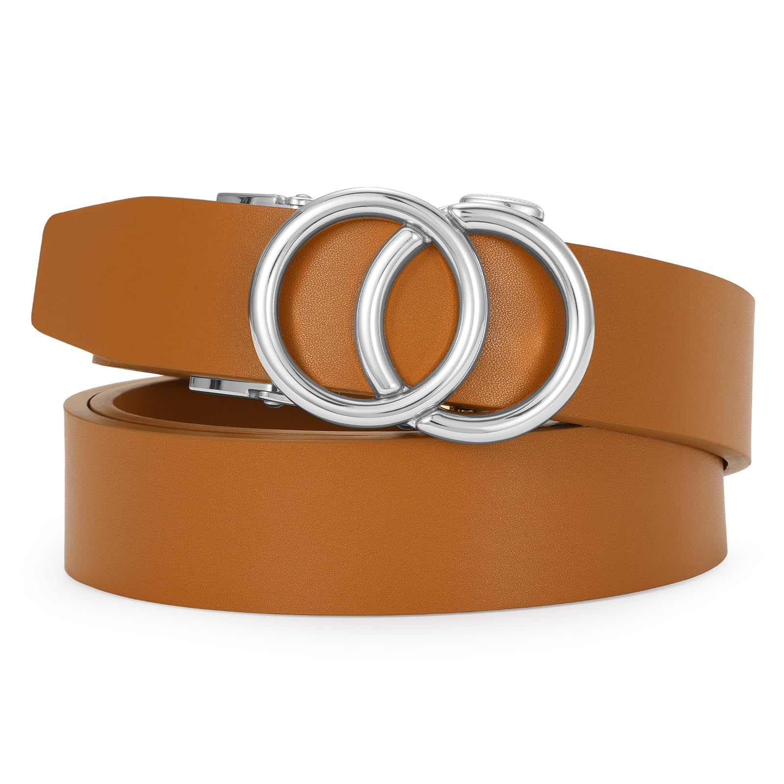 Automatic Sliding Ratchet Leather Belt
