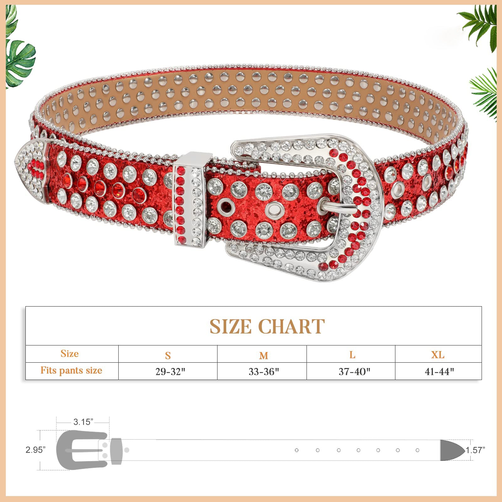 Studded Rhinestone Belts