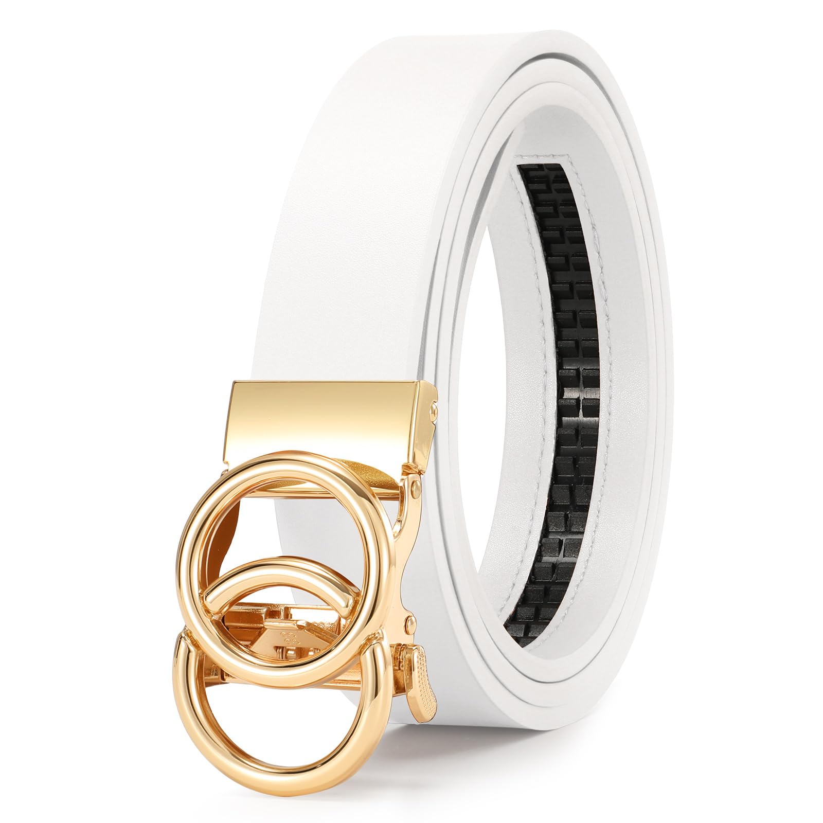 Automatic Sliding Ratchet Leather Belt