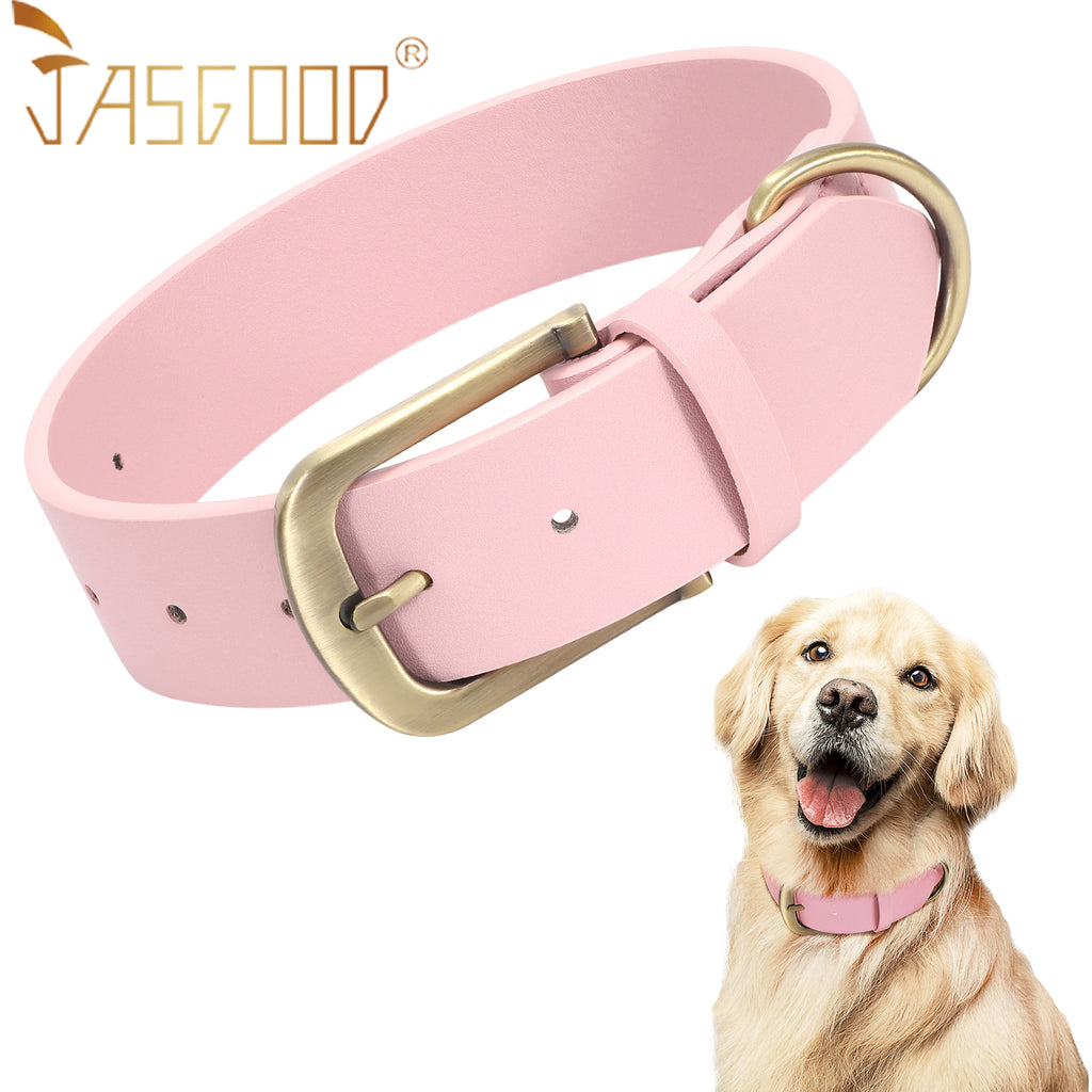Soft Comfort Leather Dog Collar With Strong Metal Buckle