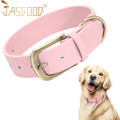 Soft Comfort Leather Dog Collar With Strong Metal Buckle