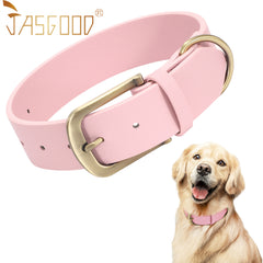 Soft Comfort Leather Dog Collar With Strong Metal Buckle