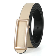 JASGOOD 2 Color In 1 Belt Chic Style Women Leather Belt With Reversible Zinc Alloy Buckle