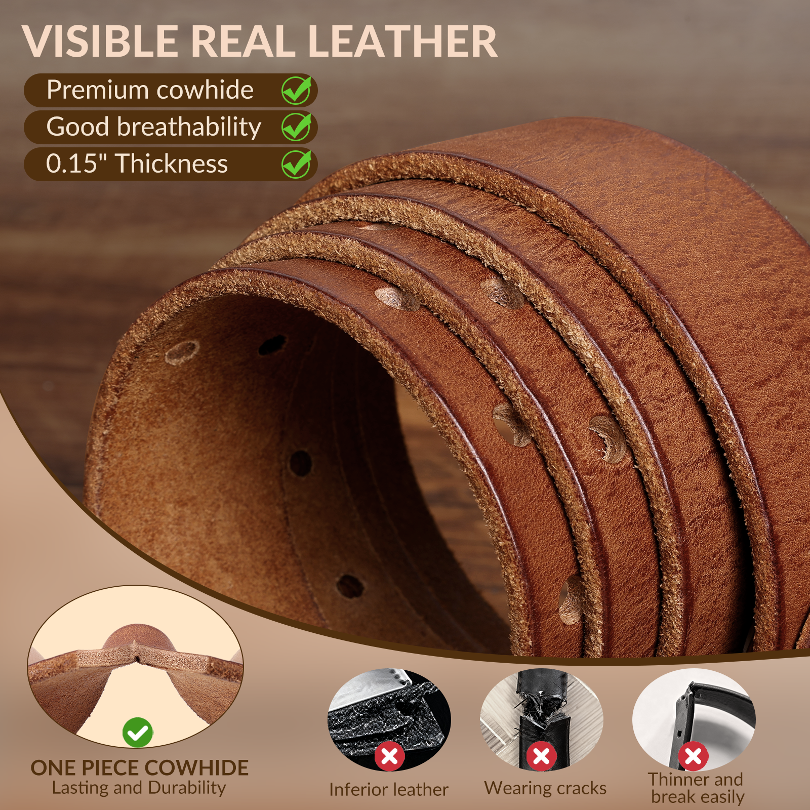 Full Grain Heavy Duty Work Leather Belt