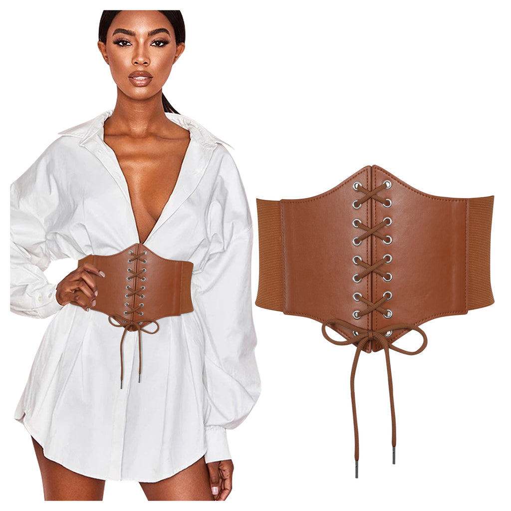 Halloween Women’s Elastic Costume Waist Belt Lace-up Tied Waspie Corset Belts for Women by JASGOOD - JASGOOD OFFICIAL