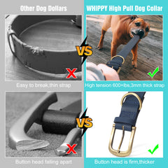 Soft Comfort Leather Dog Collar With Strong Metal Buckle