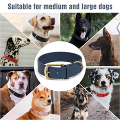 Soft Comfort Leather Dog Collar With Strong Metal Buckle