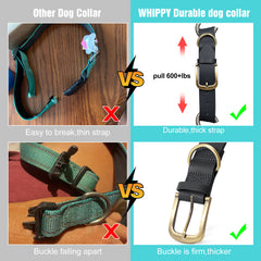 Soft Comfort Leather Dog Collar With Strong Metal Buckle