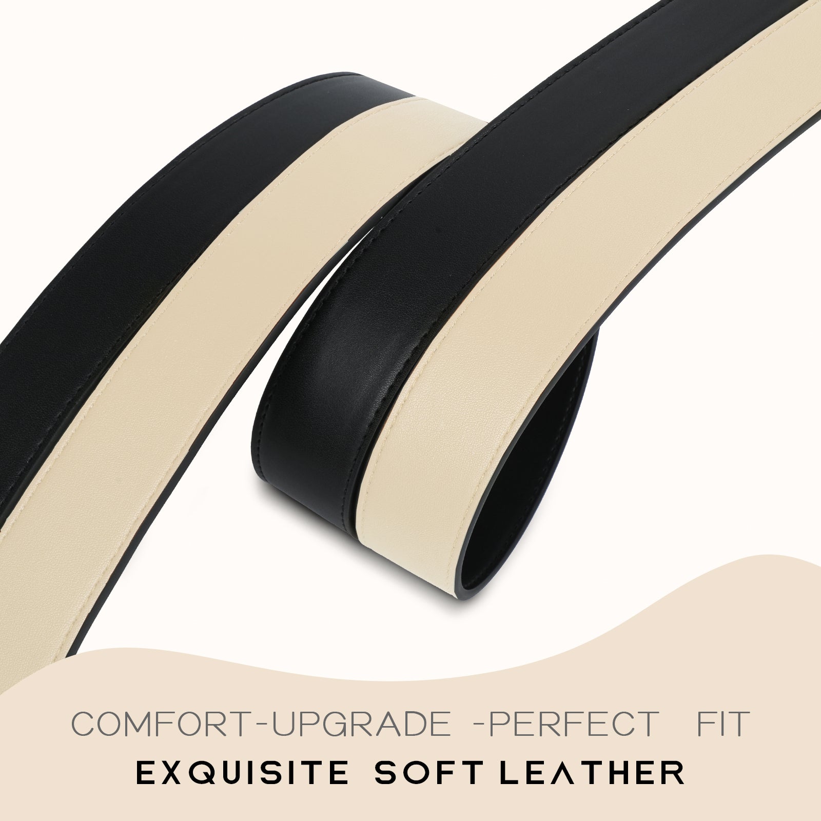 Men Women Comfortable Casual Leather Classic Reversible Belt - JASGOOD OFFICIAL
