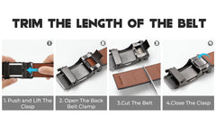 JASGOOD 1 Pack Brown Automatic Ratchet Split Genuine Leather Men Dress Belt