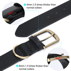 Soft Comfort Leather Dog Collar With Strong Metal Buckle