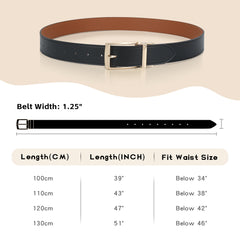 Men Women Comfortable Casual Leather Classic Reversible Belt