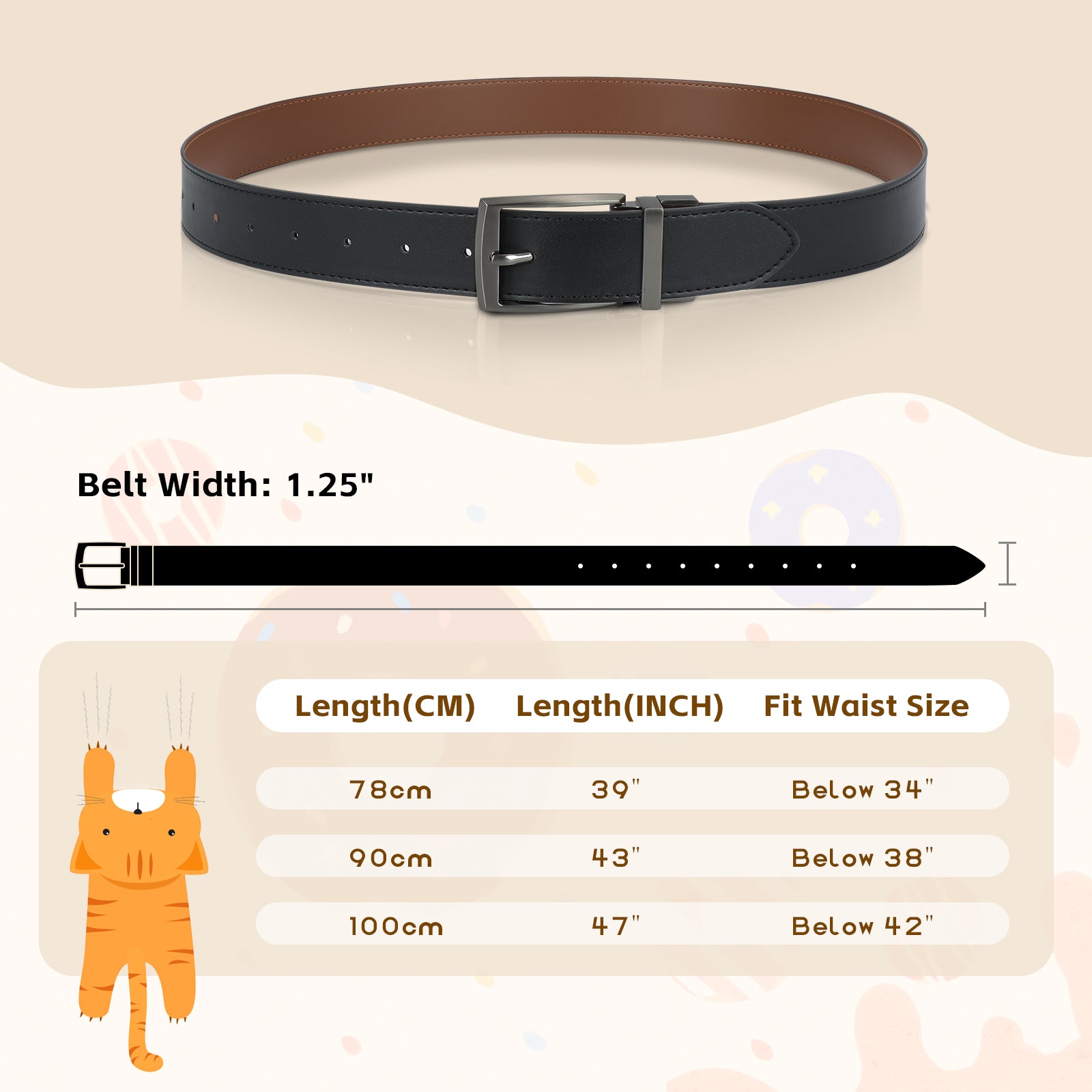 Men Women Comfortable Casual Leather Classic Reversible Belt - JASGOOD OFFICIAL