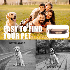 Super Soft Brown Leather Dog Collar With Strong Metal Buckle