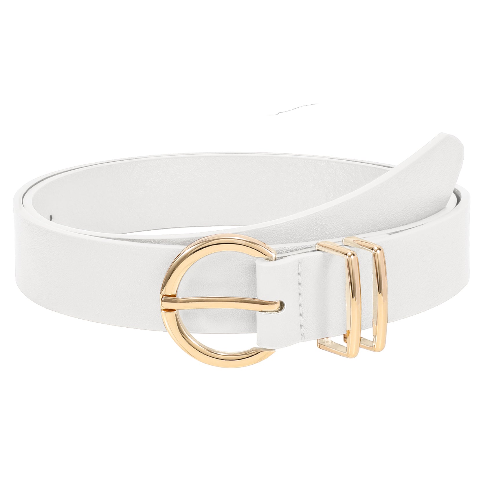 JASGOOD Leather Belts for Women Jeans Dresses Fashion Ladies White Belt - JASGOOD OFFICIAL