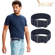 JASGOOD No Show Elastic 2 Loops Belt for Men,No Buckle Stretch Side Belt Pant Waist Tightener for Jeans