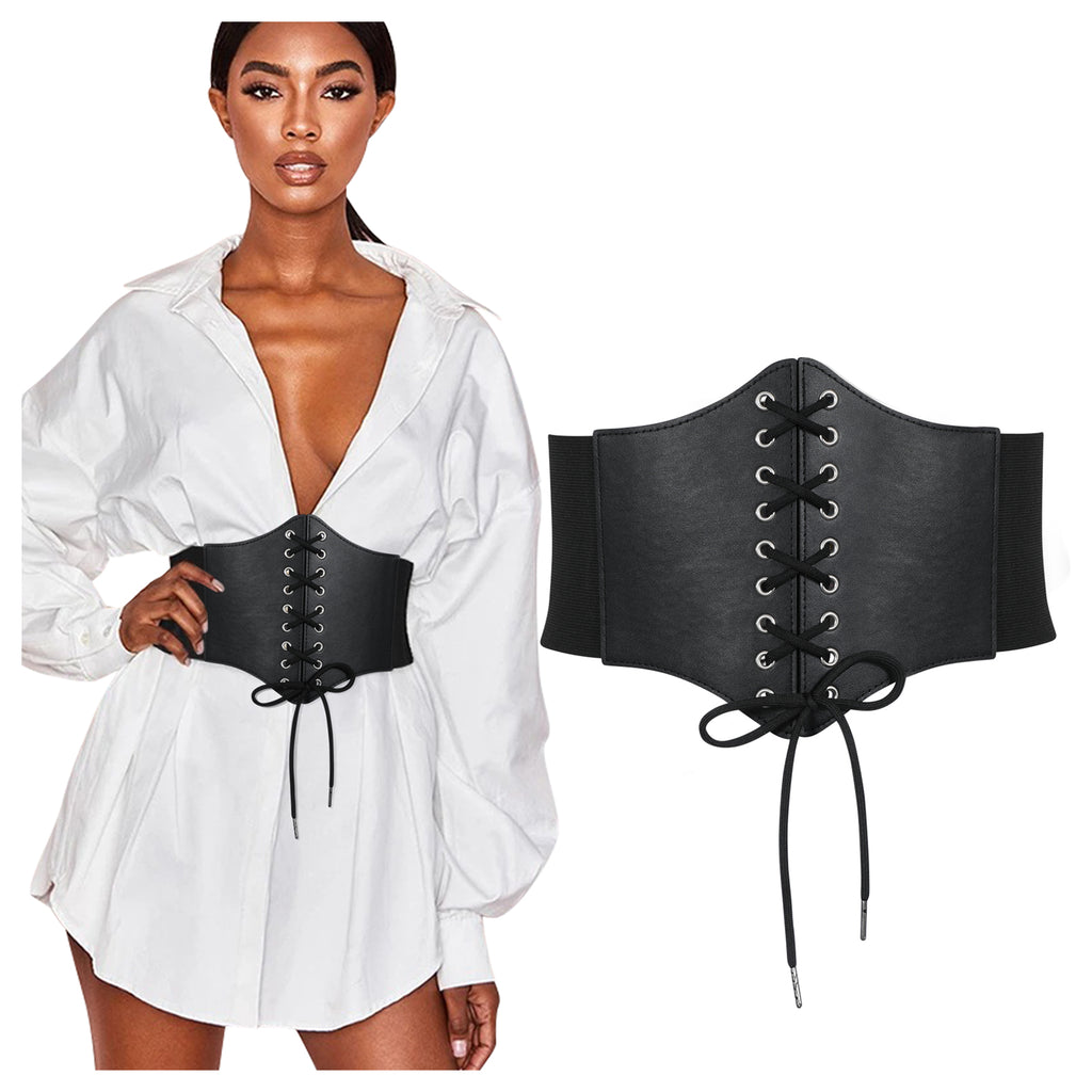 Halloween Women’s Elastic Costume Waist Belt Lace-up Tied Waspie Corset Belts for Women by JASGOOD - JASGOOD OFFICIAL