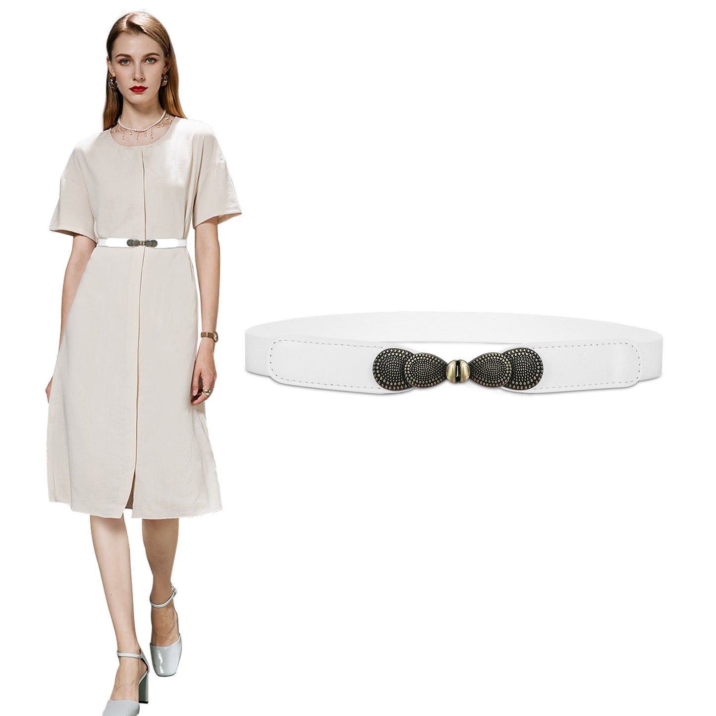 Skinny Elastic Waist Belt Stretch Cinch Belt Thin Belt