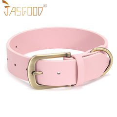 Soft Comfort Leather Dog Collar With Strong Metal Buckle