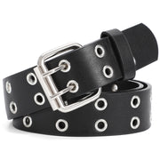 Kids Double Grommet Pu Leather Studded Holes Belt