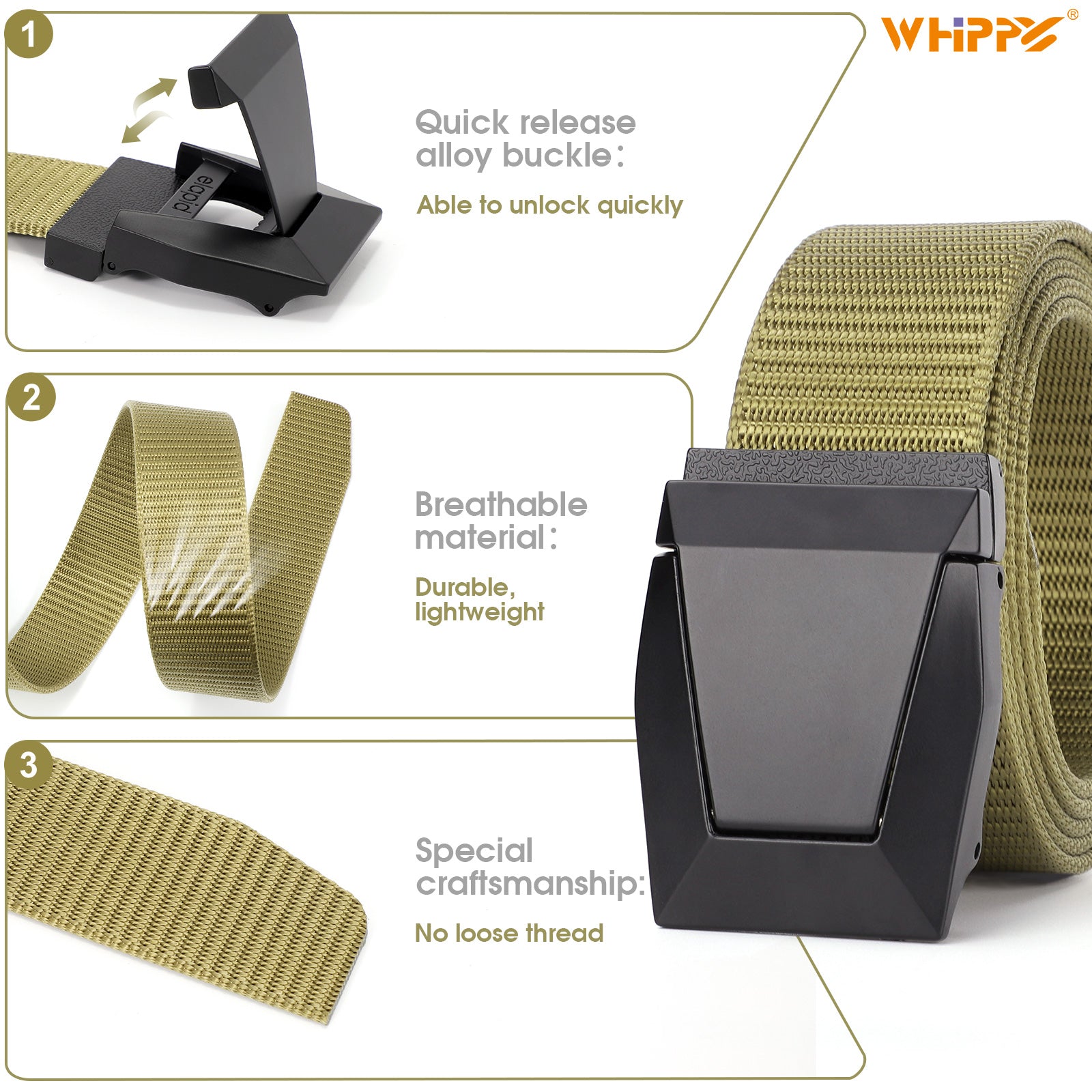 Nylon Military Tactical Belt Webbing Canvas Outdoor Web Belt - JASGOOD OFFICIAL