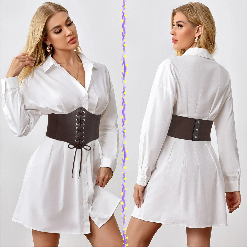 Halloween Women’s Elastic Costume Waist Belt Lace-up Tied Waspie Corset Belts for Women by JASGOOD - JASGOOD OFFICIAL