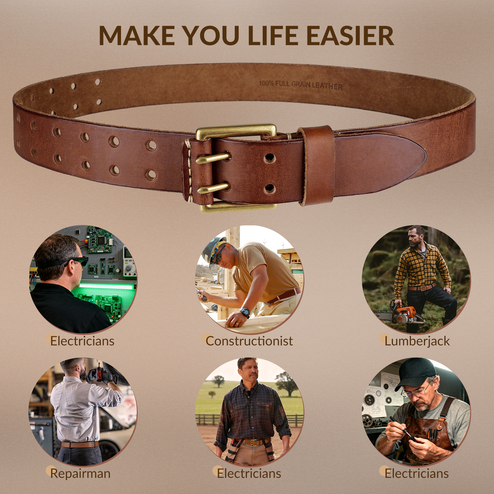 Full Grain Heavy Duty Work Leather Belt