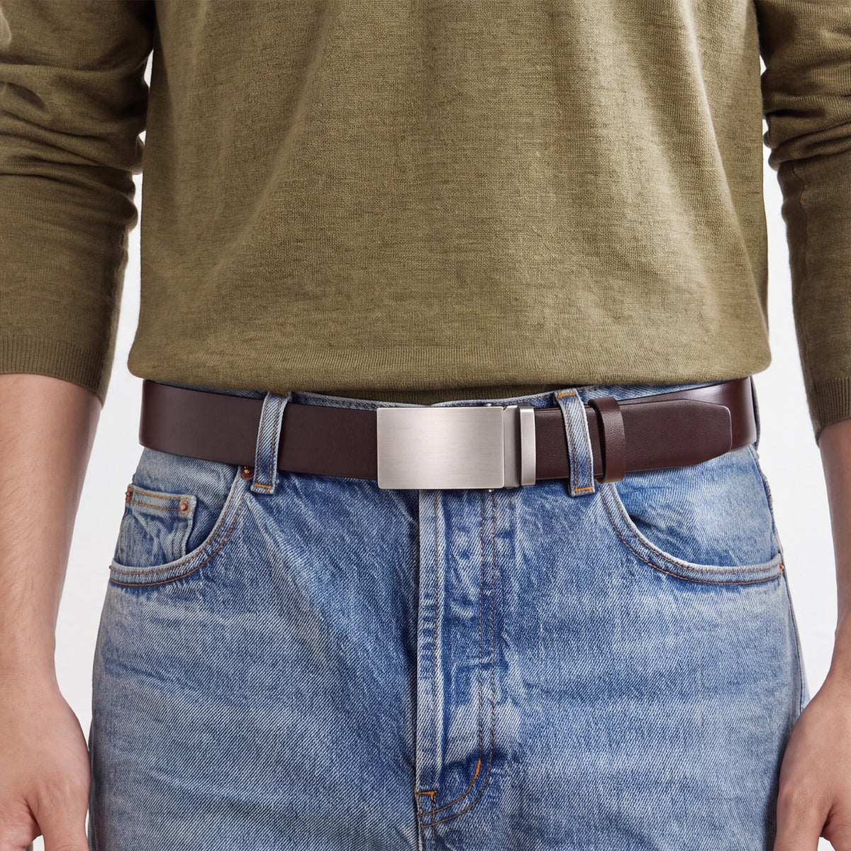 Handcraft Full Grain Sliding Ratchet Belt | 1.38" - JASGOOD OFFICIAL