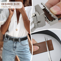 Men Women Comfortable Casual Leather Classic Reversible Belt