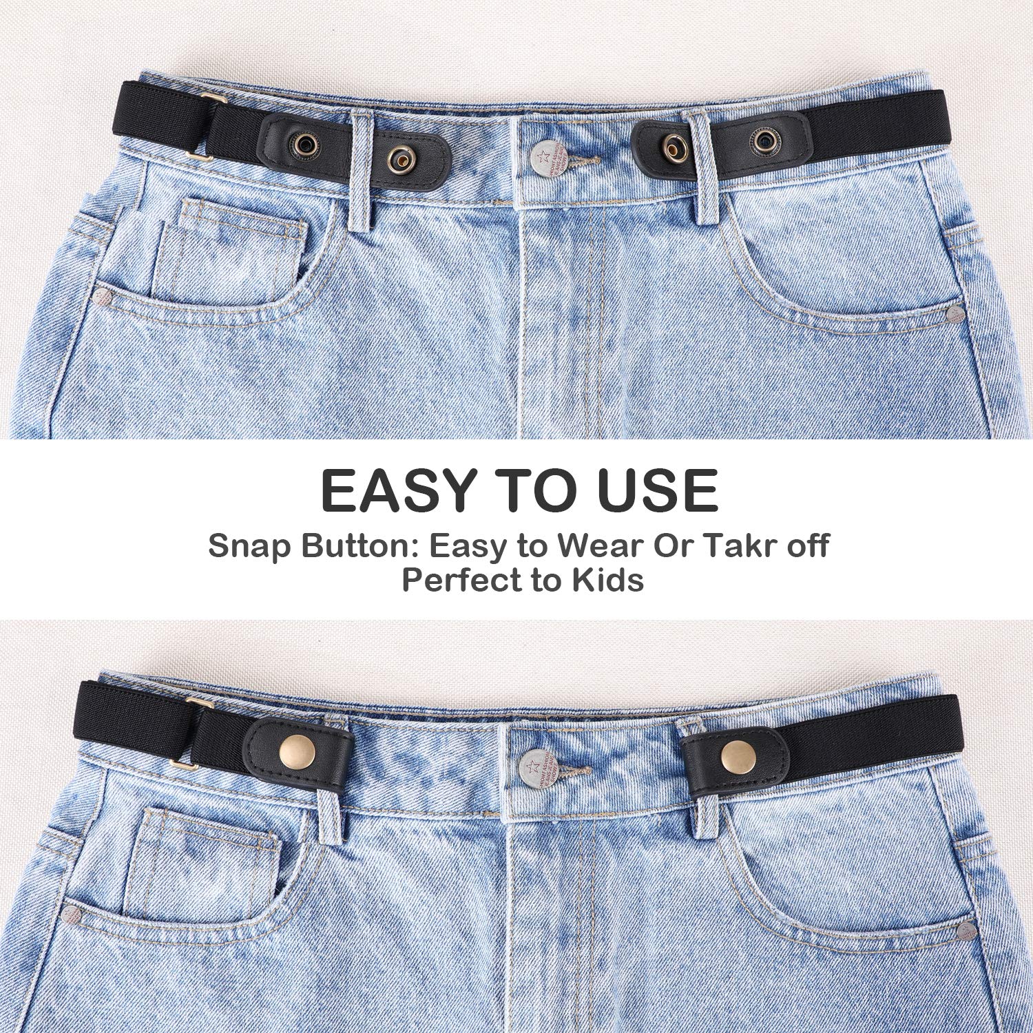 Adjustable Buckle Free Elastic Stretch Belts