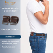 JASGOOD No Show Elastic 2 Loops Belt for Men,No Buckle Stretch Side Belt Pant Waist Tightener for Jeans