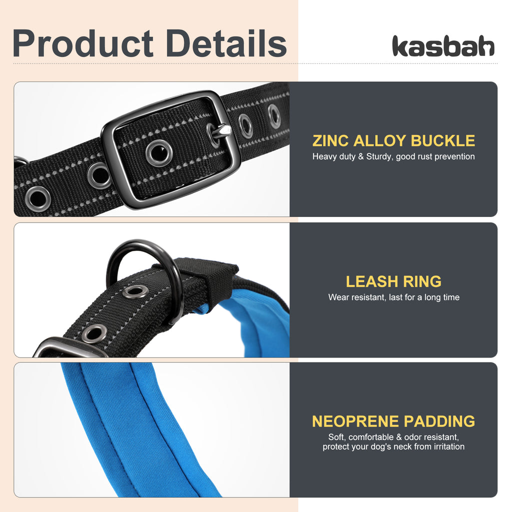 Comfortable Neoprene Padded Reflective Dog Pet Collar