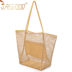 Women Mesh Beach Tote Shoulder Handbag Large Hobo Bags