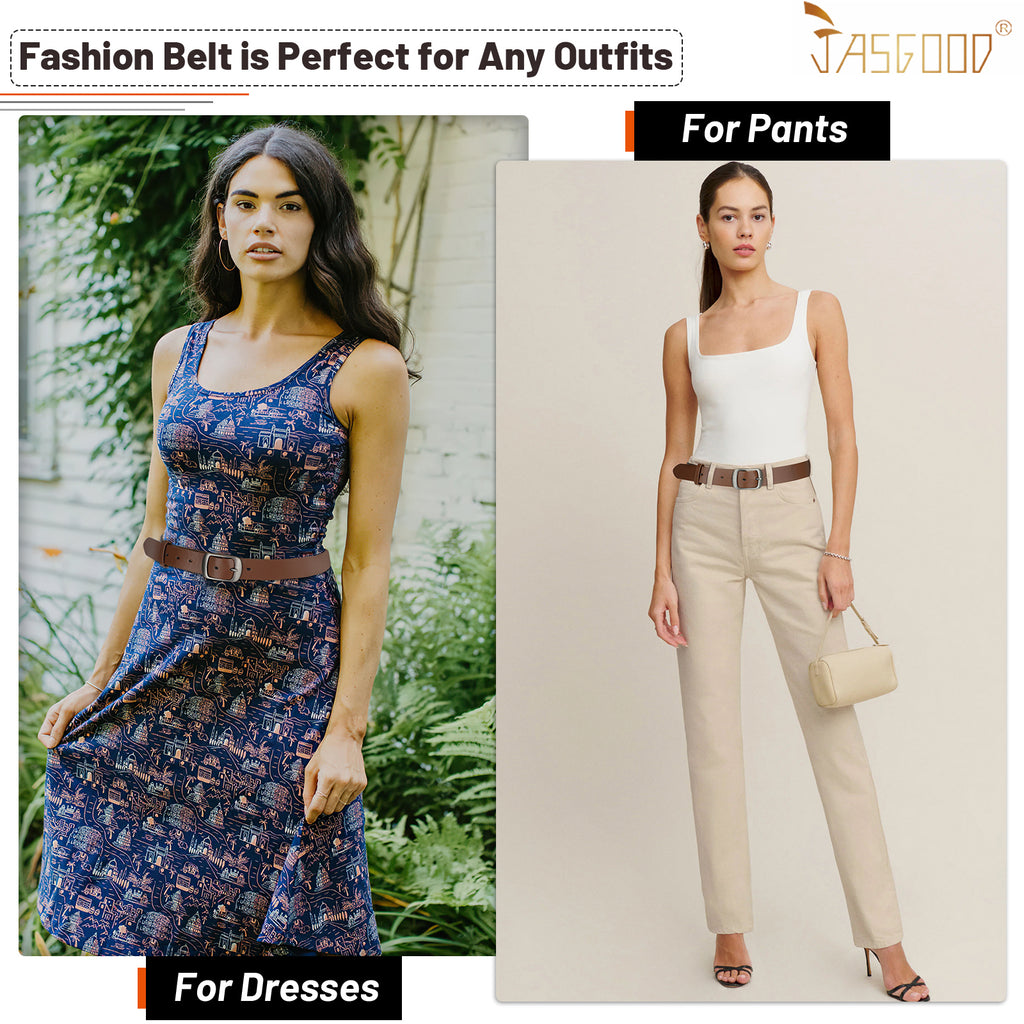 Women Fashion Leather Cowhide Waist Belt For Jeans Pants
