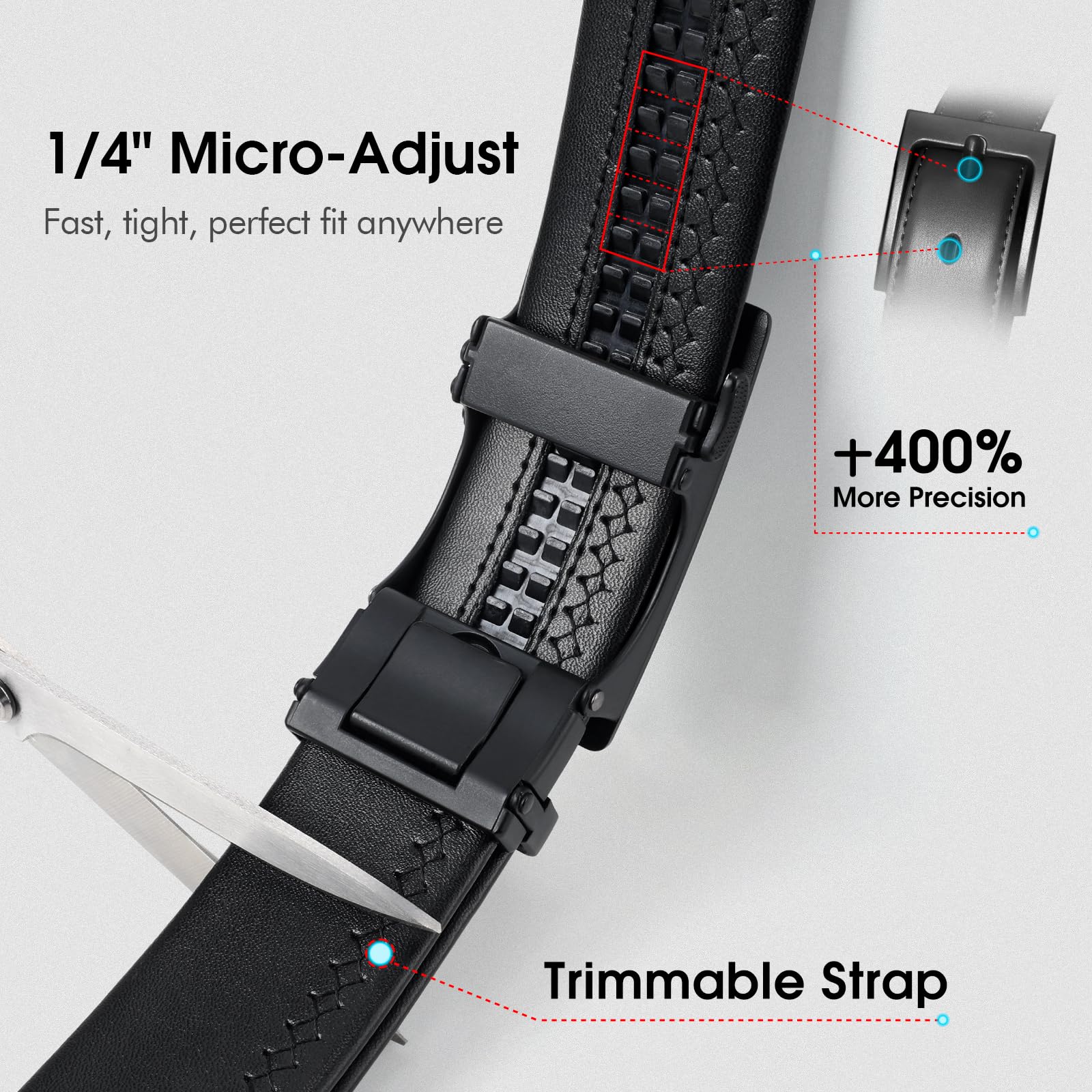 Adjustable Click Slide Ratchet Belts for Men