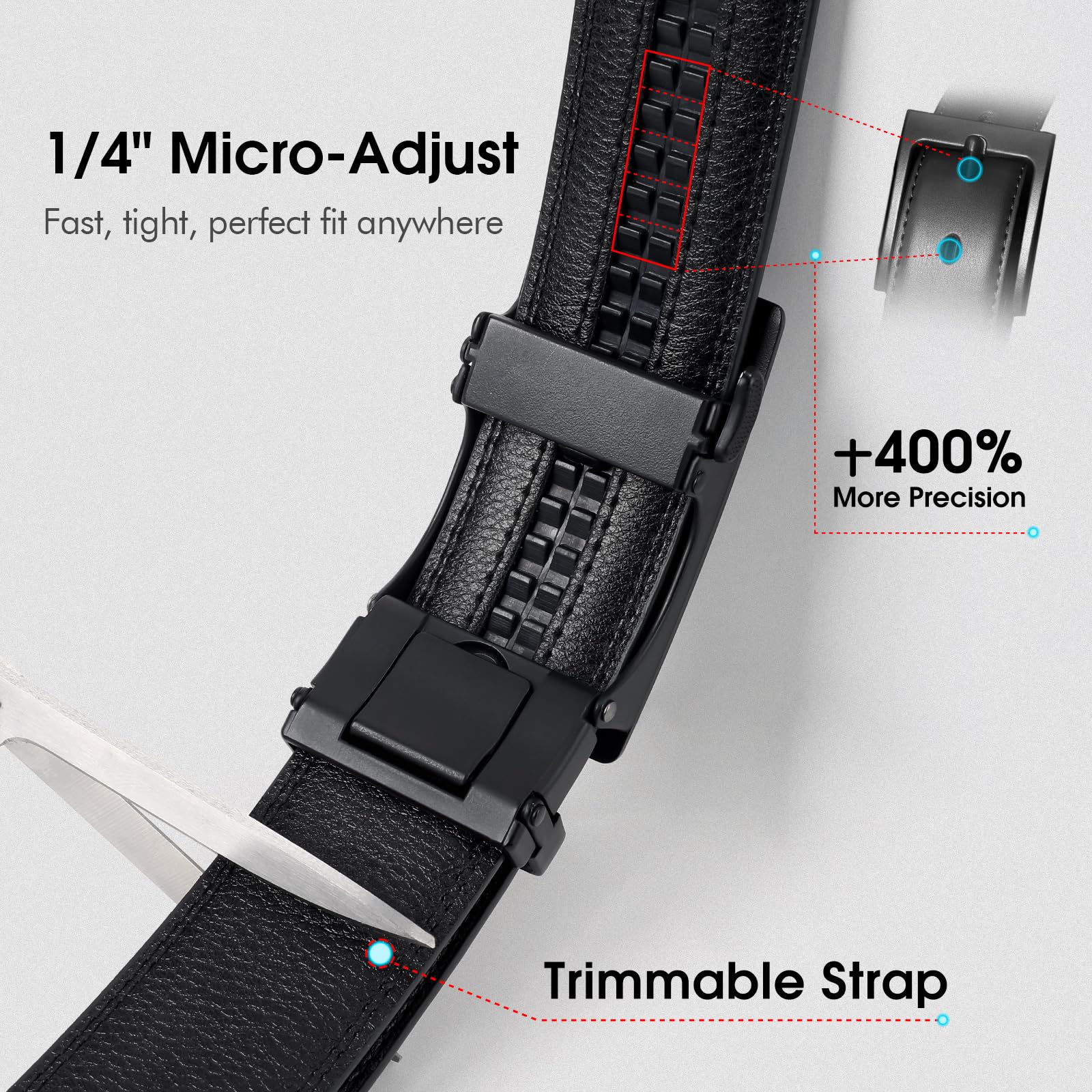 Adjustable Click Slide Ratchet Belts for Men