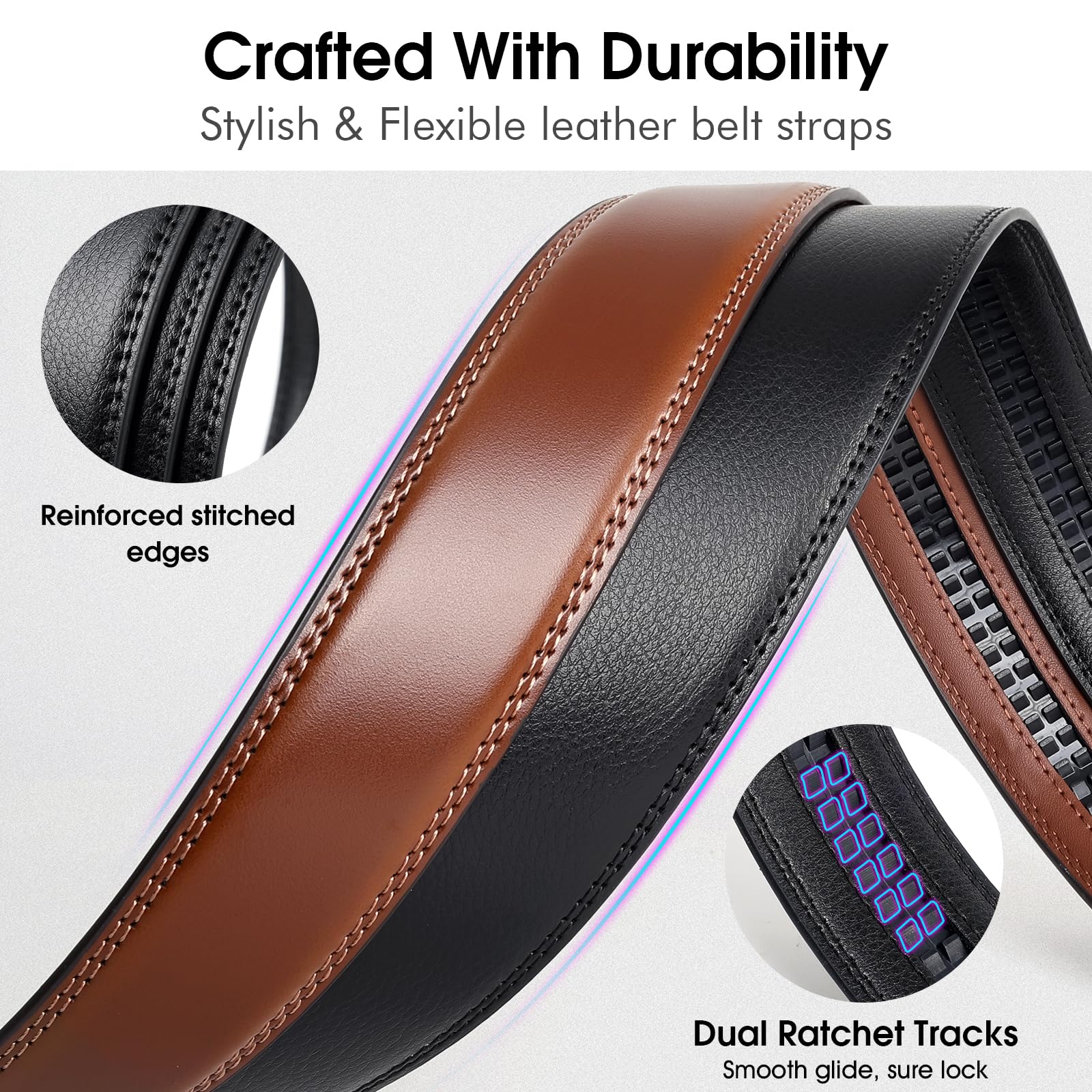 Adjustable Click Slide Ratchet Belts for Men