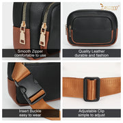 JASGOOD Leather Belt Bag for Women, Crossbody Waist Bag with Adjustable Strap Women's Fanny Pack
