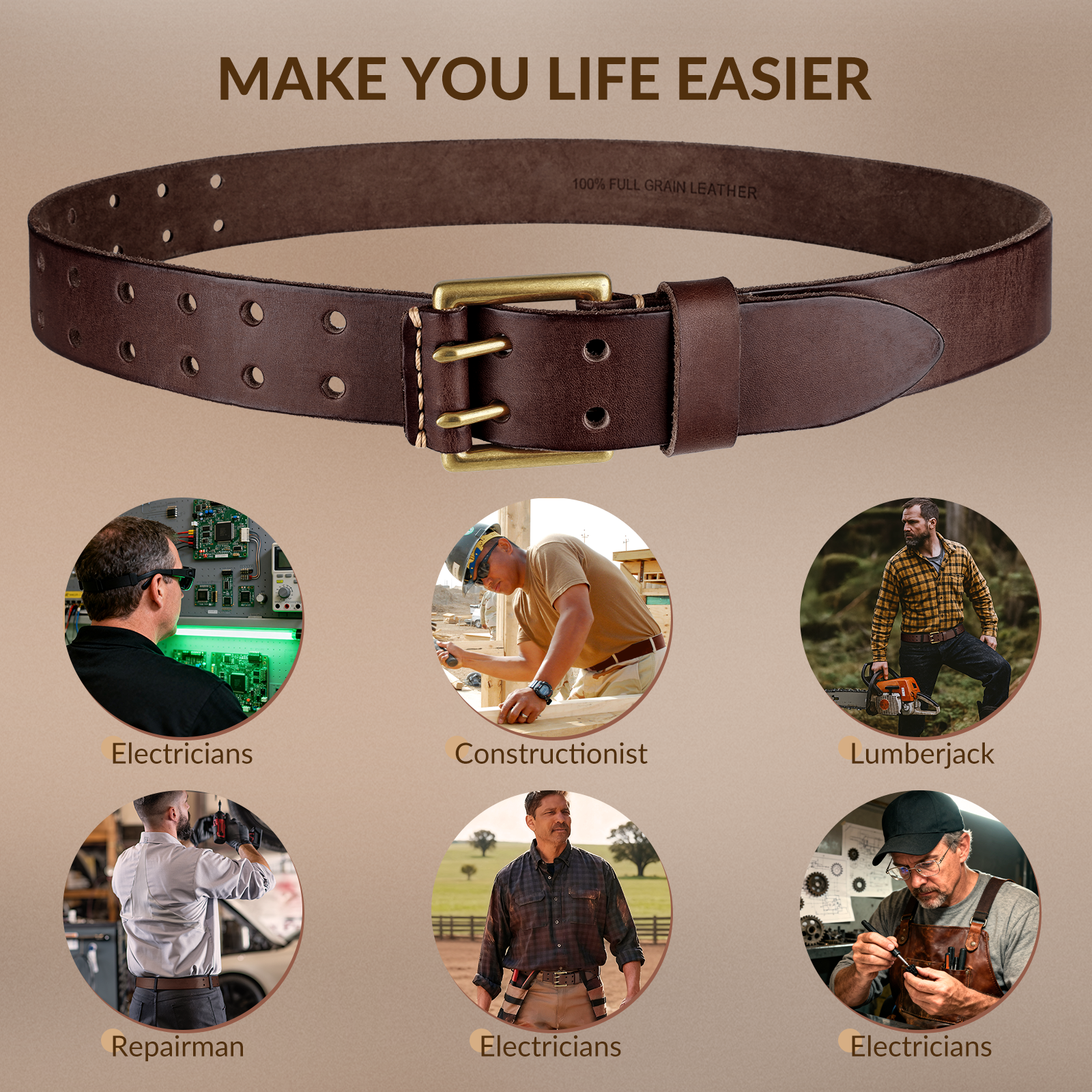 Full Grain Heavy Duty Work Leather Belt