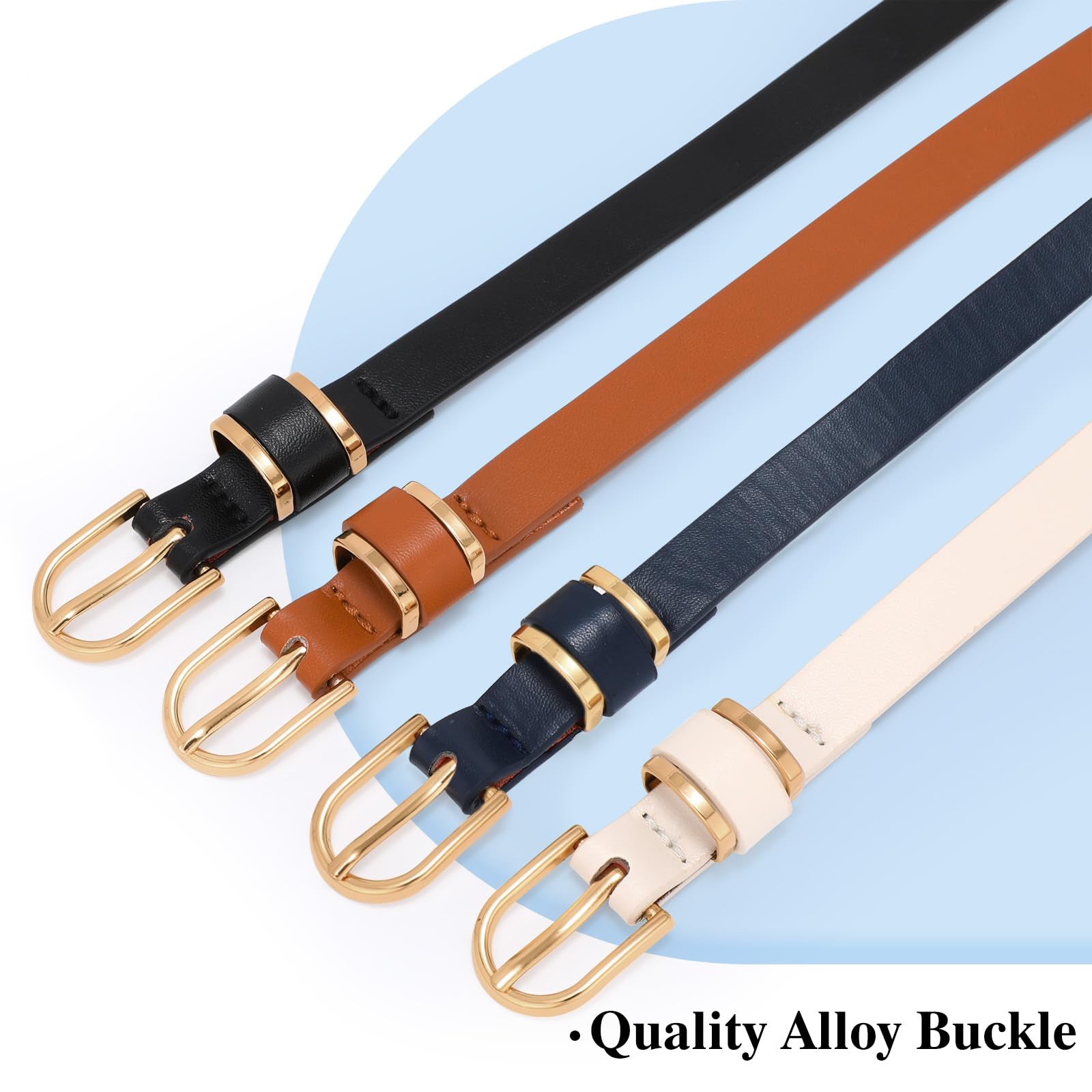 4-Pack Skinny Leather Belt