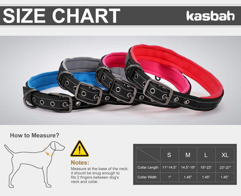 Comfortable Neoprene Padded Reflective Dog Pet Collar