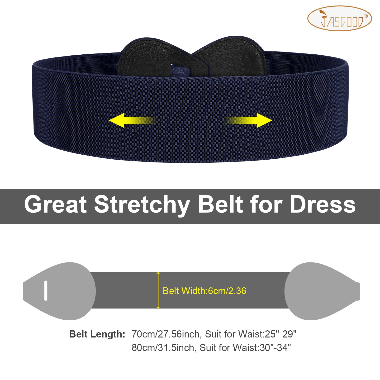 Lady Interlock Buckle 8-shaped Faux Leather Elastic Belt - JASGOOD OFFICIAL