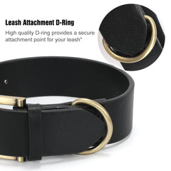 Soft Comfort Leather Dog Collar With Strong Metal Buckle