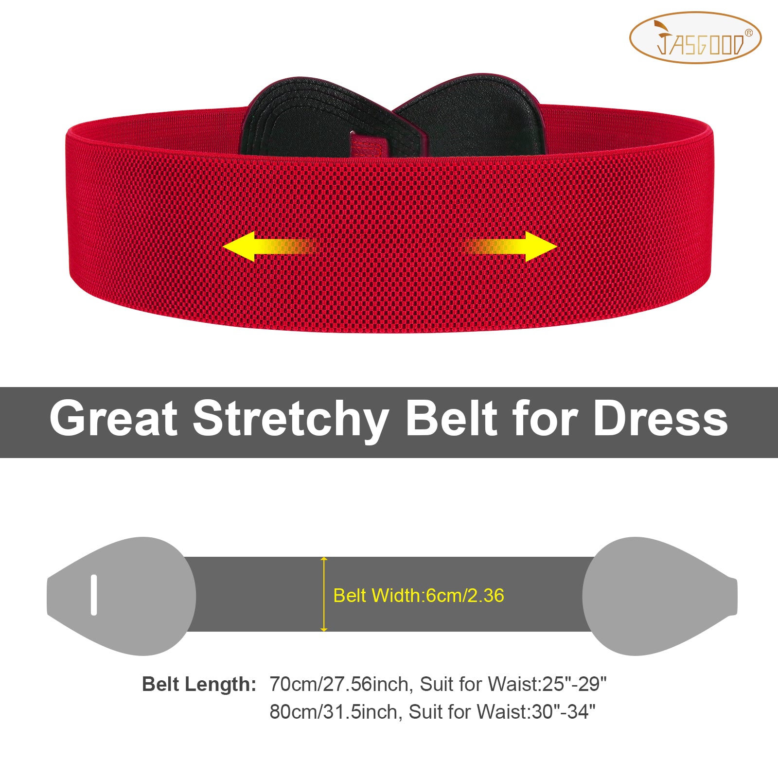 Lady Interlock Buckle 8-shaped Faux Leather Elastic Belt - JASGOOD OFFICIAL