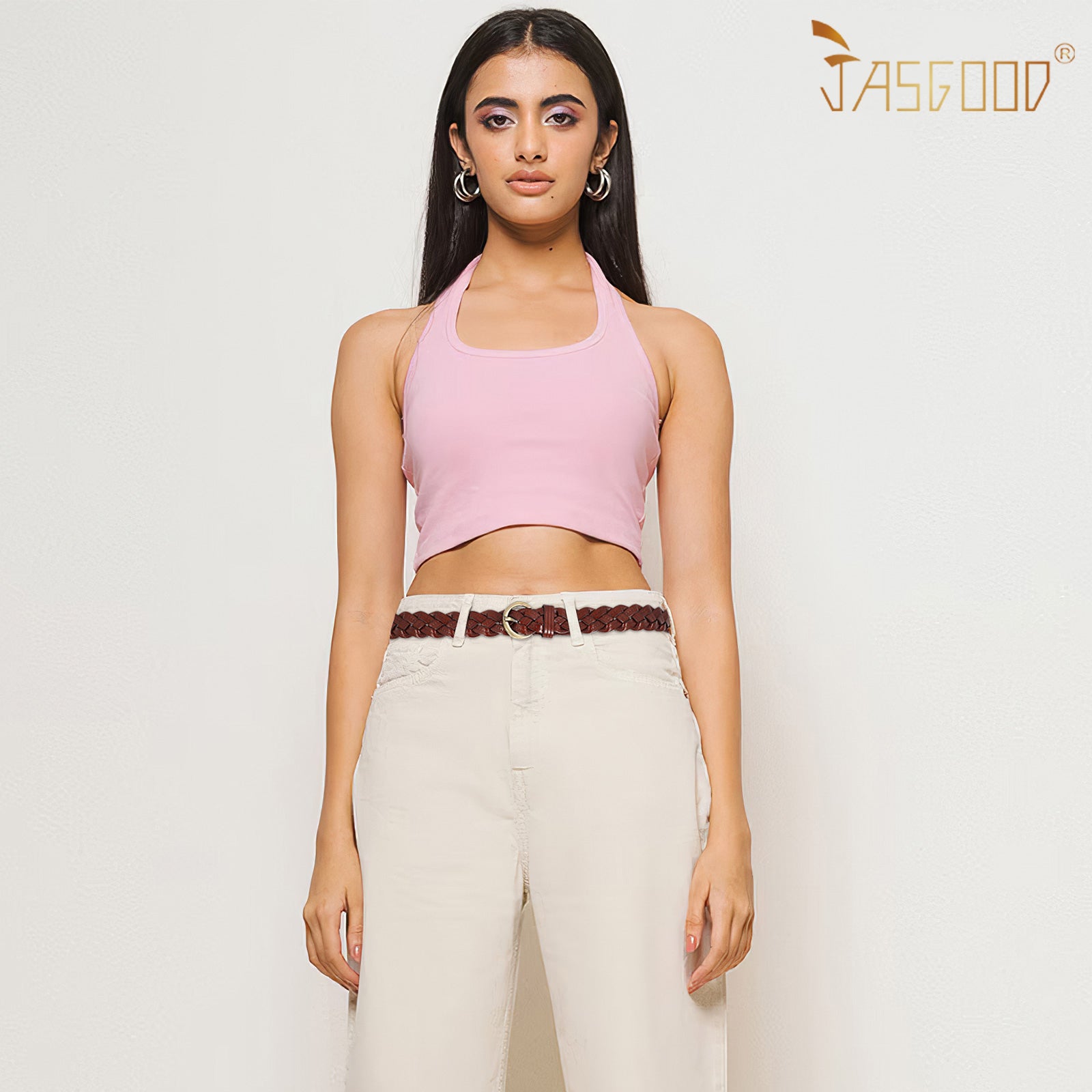 Women Leather Belt Skinny Dress Belt With Gold Buckle