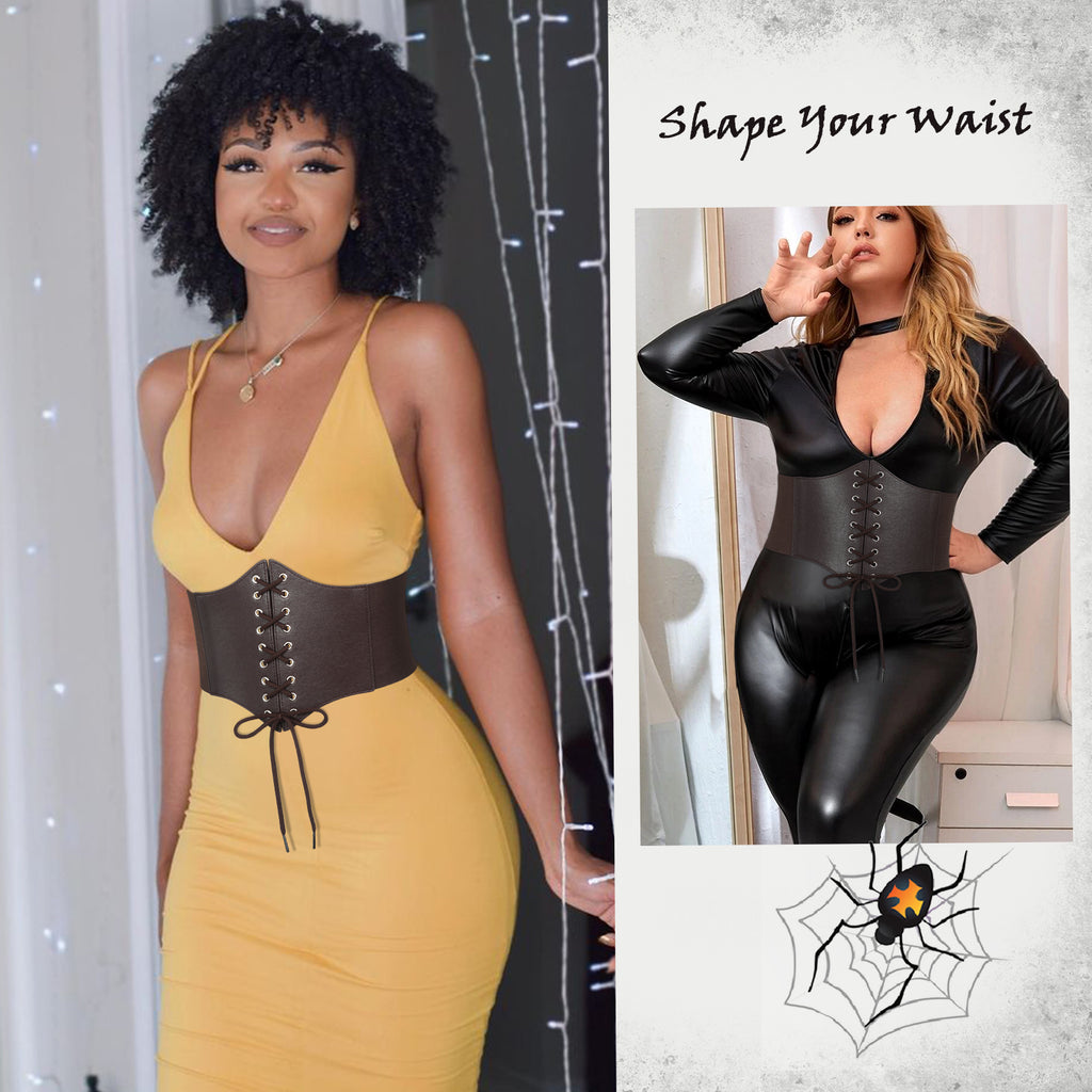 Halloween Women’s Elastic Costume Waist Belt Lace-up Tied Waspie Corset Belts for Women by JASGOOD - JASGOOD OFFICIAL
