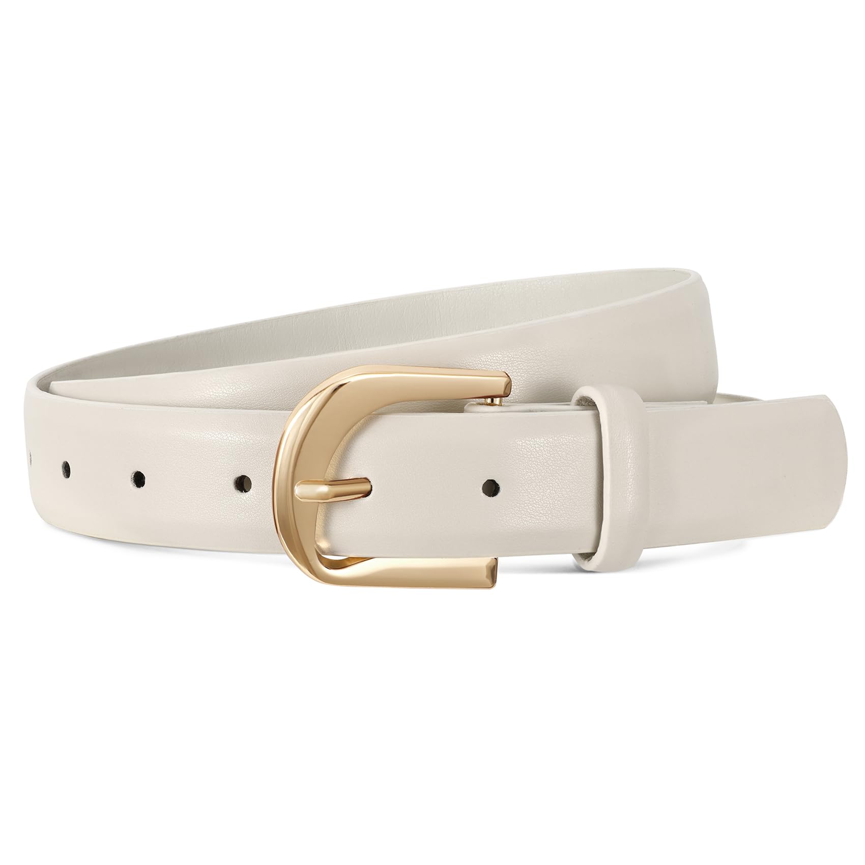 JASGOOD Women Leather Belts Plus Size Faux Leather Belt for Jeans Pants Fashion Ladies Waist Belt with Gold Buckle