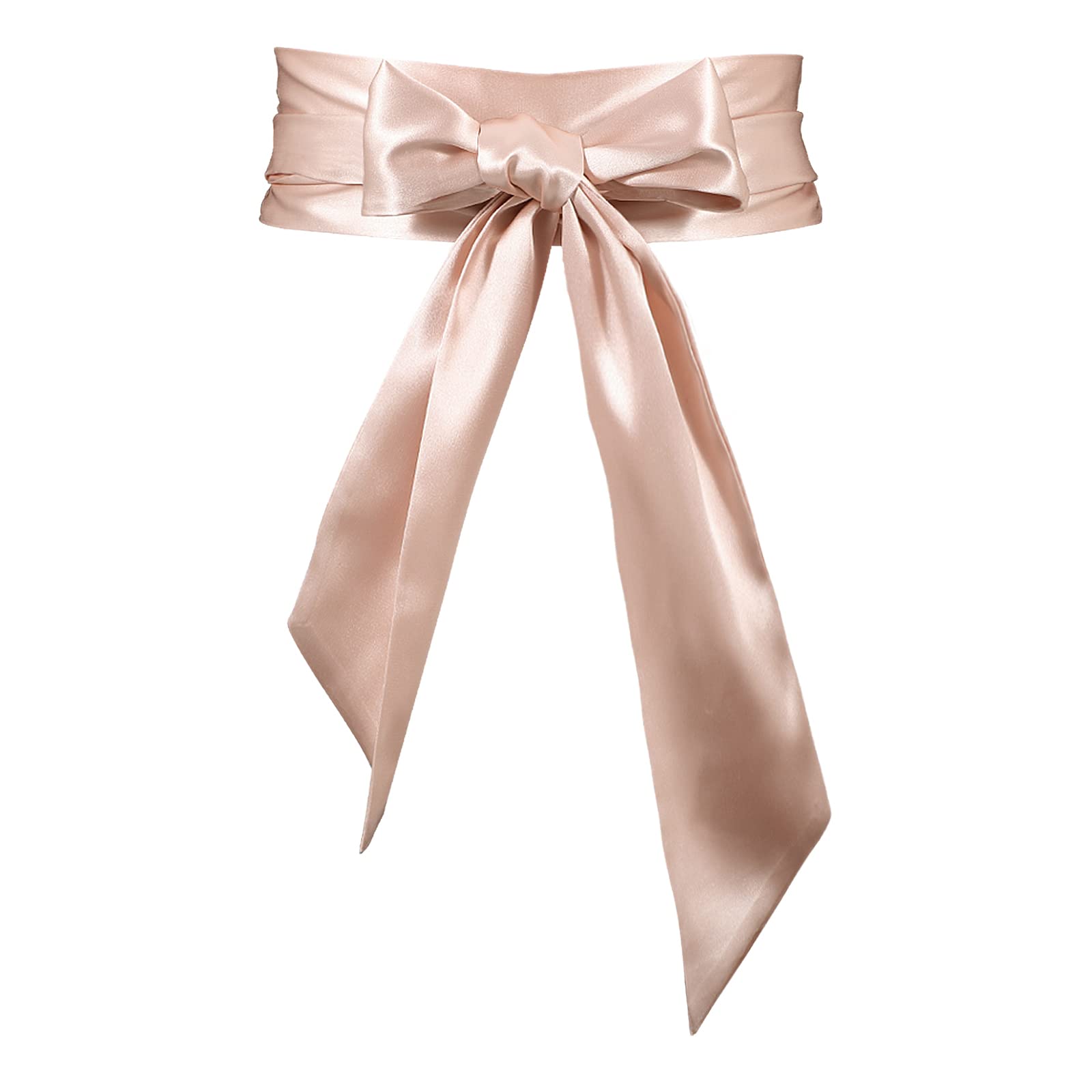 JASGOOD Women Sash Belt for Dress Long Satin Waist Belt for Wedding Party Special Occasion 3.7" Width